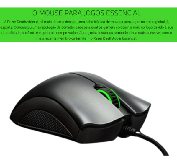 Mouse Deathadder Razer Essential Gamer 6400 Dpi 5 Botões - Imagem 2
